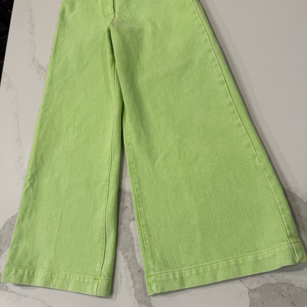 Urban Outfitters Wide Leg Lena Jeans Women’s 27 High Rise Faded Lime Green Wash - Picture 6 of 13